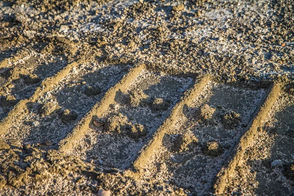 Tire Tracks Mud Construction Site — Stock Photo, Image