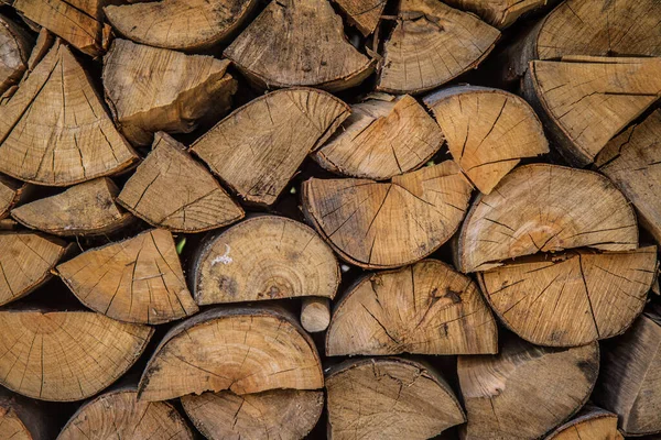 Yakacak Odun Için Kesilmiş Ağaç Gövdesi Yığını — Stok fotoğraf