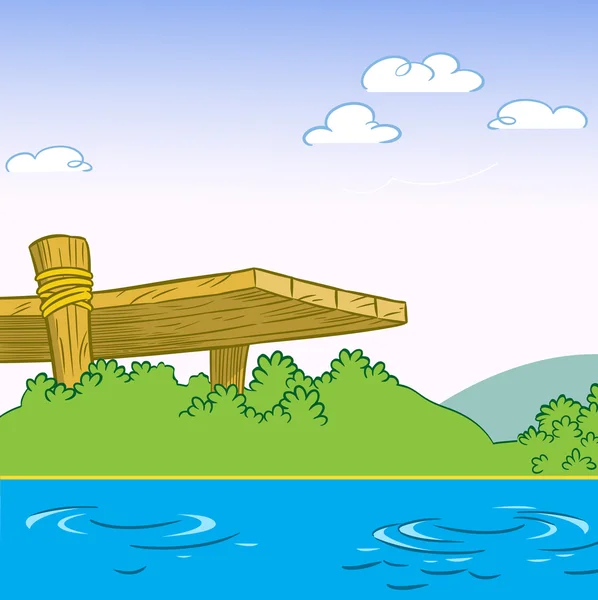Hintergrund mit dem Fluss — Stockvektor