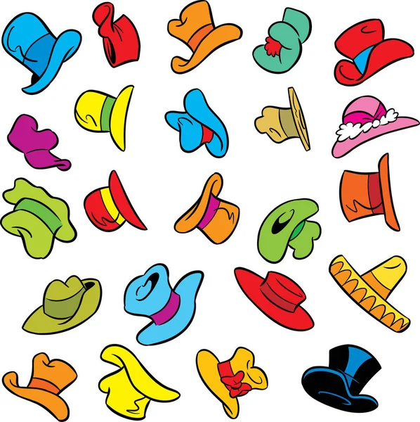 Cartoon pattern with hats — Stock Vector
