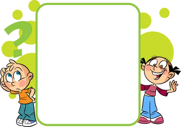 Children near whiteboard — Stock Vector