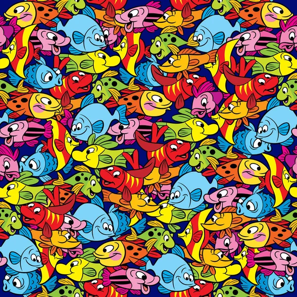 魚とのシームレスなパターン — ストックベクタ