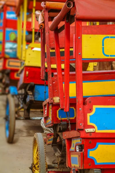 Colored rickshaws of Antsirabe — Stock Photo, Image