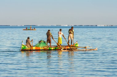 Madagaskarlı balıkçılar balıkçılık sahne