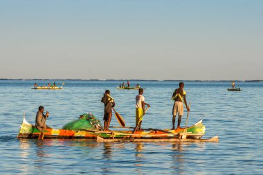 Madagaskarlı balıkçılar balıkçılık sahne