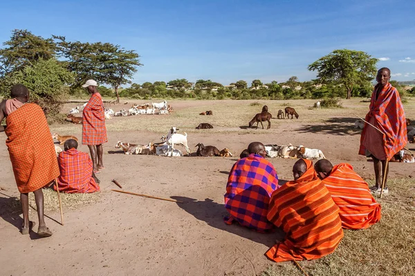 Agricoltori kenioti Masai — Foto Stock