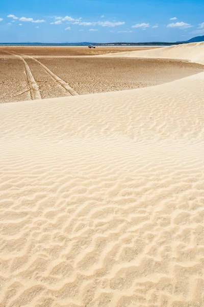 Zandduinen in de buurt van het meer anoniem — Stockfoto