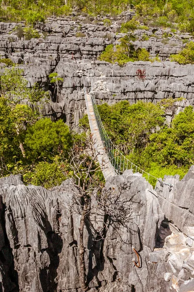 Passerella Del Tsingy Ankarana Madagascar Settentrionale — Foto Stock