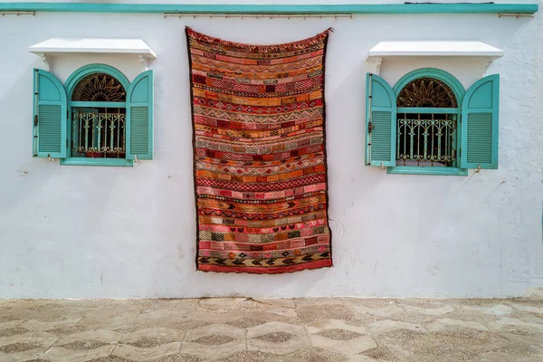 Marokkaanse Tapijten Straat Winkel Souk Van Asilah Marokko — Stockfoto