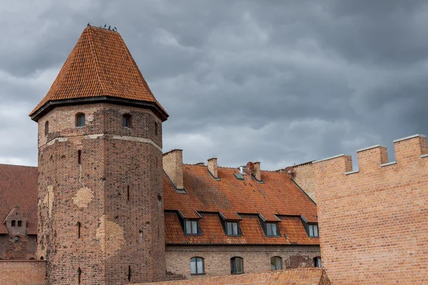 Teutonische Ritter auf der Burg Malbork. — Stockfoto