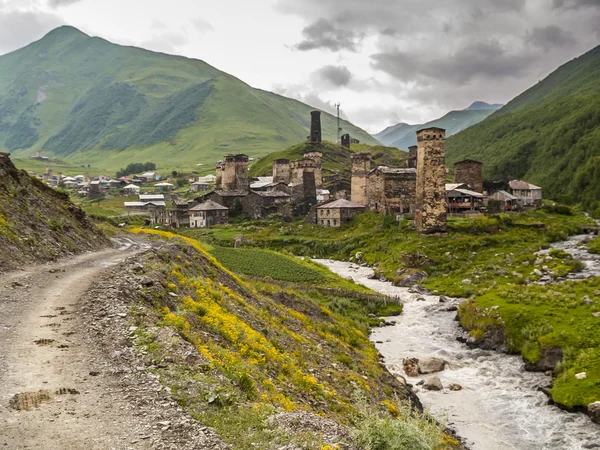 Ushguli dorp. Europa, Kaukasus, Georgië. — Stockfoto