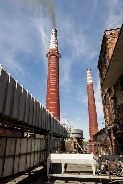 Canale dei fumi - centrale elettrica a carbone, Polonia — Foto Stock