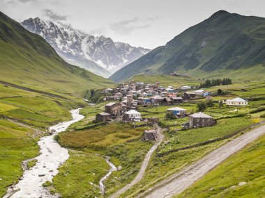 Ushguli köyü. Avrupa, Kafkasya, Gürcistan.