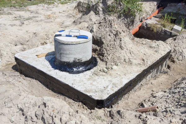 Yeni beton septik tank — Stok fotoğraf