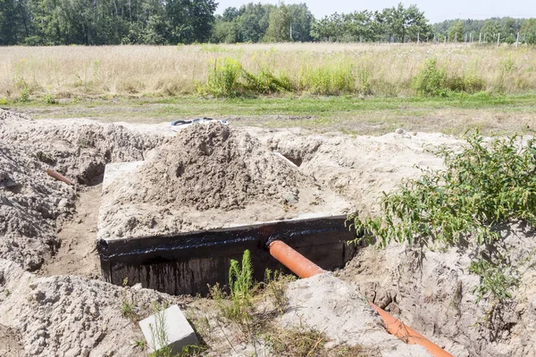 Ny betong slamavskiljare — Stockfoto