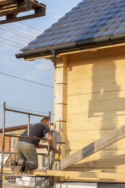 Trabajador en obra. — Foto de Stock