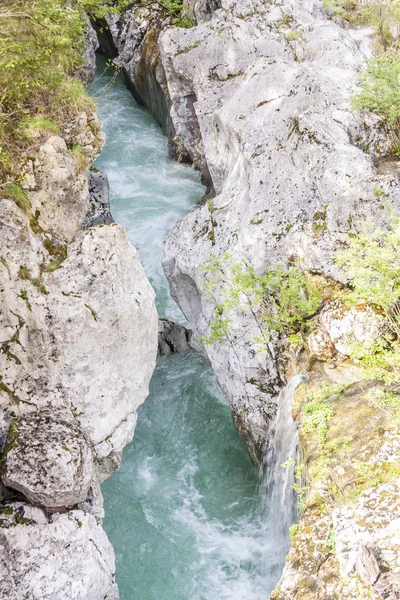 Velika Korita Soce Nehri - Slovenya. Stok Fotoğraf