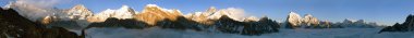 Everest Dağı, Lhotse, Makalu ve Cho Oyu görünümü