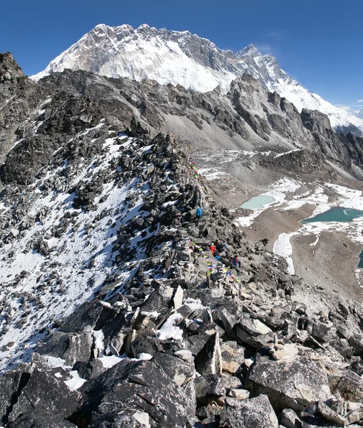 Vue de kongma la pass vers le mont Lhotse et Nuptse — Photo