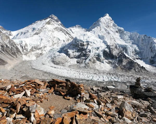 Hermosa vista del monte Everest, Lhotse y nuptse —  Fotos de Stock