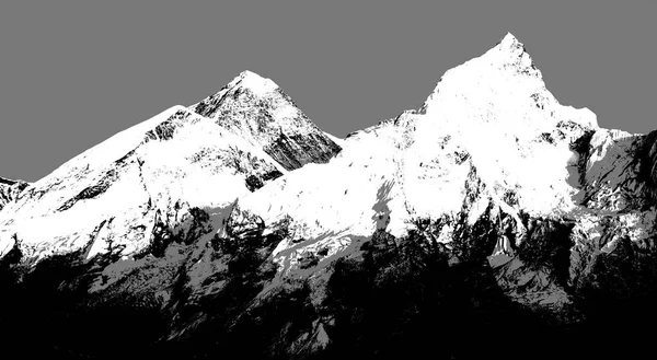 Abstract silhouette of Mount Everest from Kala Patthar — Stock Photo, Image