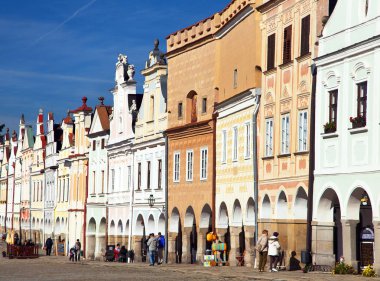 Telc kasabadan Rönesans evleri ile kare görüntülemek