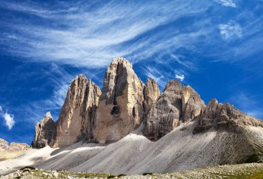 Drei Zinnen or Tre Cime di Lavaredo with beautiful cloud 
