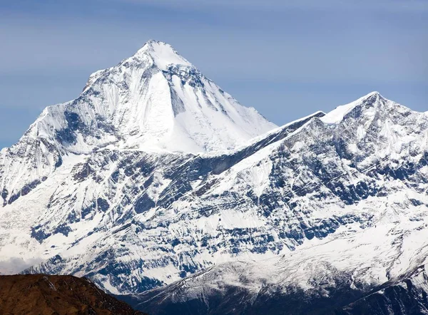 Mount Dhaulagiri, widok z przełęczy Thorung La — Zdjęcie stockowe