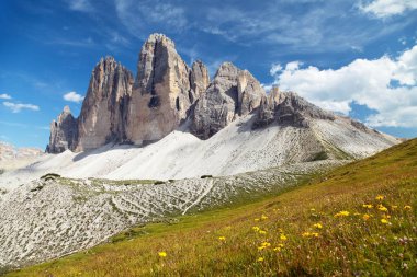 Drei Zinnen or Tre Cime di Lavaredo with beautiful cloud 
