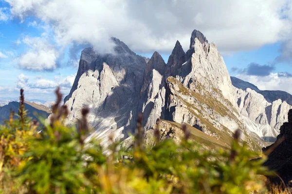 Geislergruppe or Gruppo delle Odle, Italian Dolomites — Stock Photo, Image