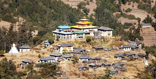 Kinggurding gomba oder gompa, immerwährendes Gebiet, solukumbu — Stockfoto