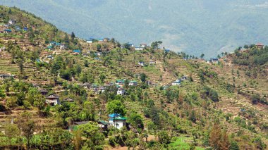 Kharikhola Köyü, Nepal Himalayalar dağlar