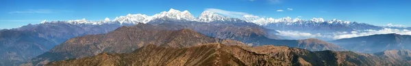 Panoramic view of himalaya range from Pikey peak — Stock Photo, Image