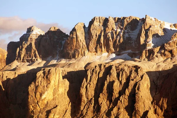 Evening view of Sella gruppe or Gruppo di Sella — Stock Photo, Image