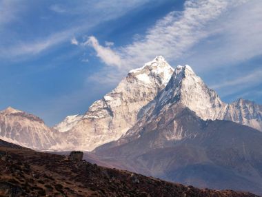 Ama Dablam Everest Dağı'nın saha kampı giderken mount
