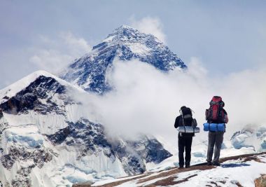 Kala Patthar iki turist gelen Everest Dağı
