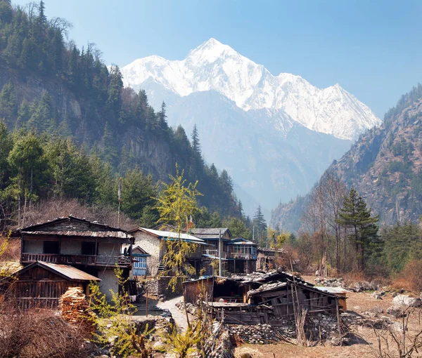 Timang village and mount Annapurna 2 II — Stock Photo, Image
