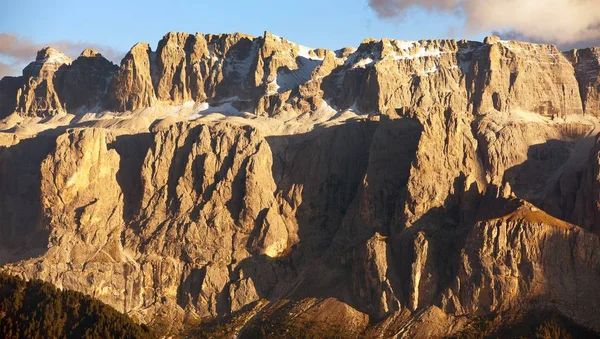 Evening view of Sella gruppe or Gruppo di Sella — Stock Photo, Image