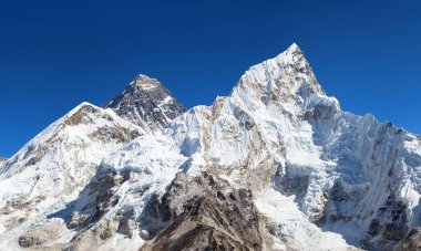 View of top of Mount Everest and Nuptse clipart