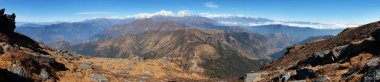 Çingene pik üzerinden himalaya aralığının panoramik görünüm