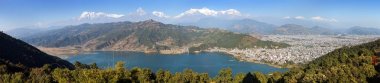 Annapurna dağına, Dhaulagiri ve Manaslu panorama