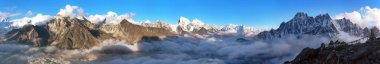 Everest Dağı, Lhotse, Makalu ve Cho Oyu panorama