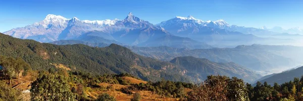 Панорама гору Аннапурна діапазон, Непал Гімалаї — стокове фото