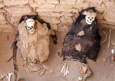 Peru'da Nazca'da Chauchilla mezarlığı