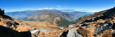 Çingene pik üzerinden himalaya aralığının panoramik görünüm