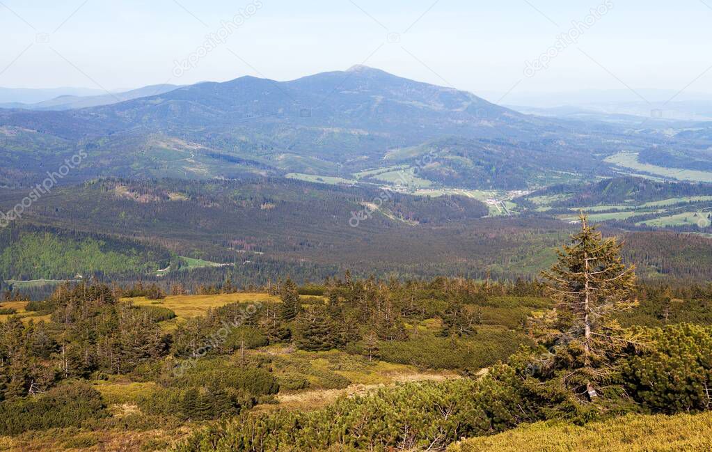 View from Babia Gora or Baba Hora to Slovakia