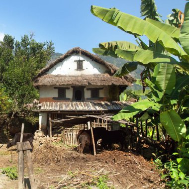 Nepal güzel ev ev binası, Khumbu vadisinde