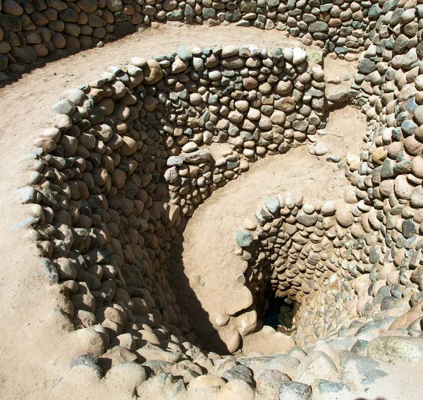 Cantalloc Aqueduct in Nazca, spiral or circle aqueducts — Stock Photo, Image