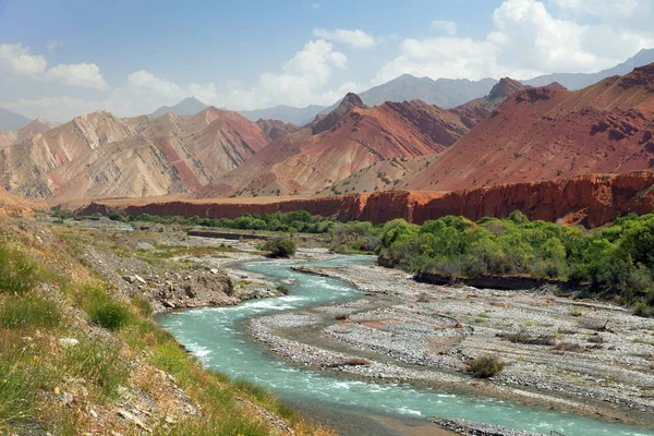 Landschaft rund um den Pamir Autobahn m41 internationale Straße — Stockfoto