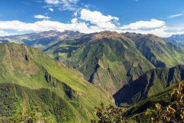 Choquequirao trekking parkurundan görünüm, Cuzco alanı, Machu Picchu alanı, Perulu Andes